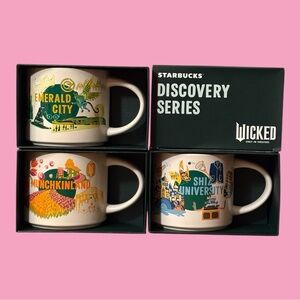 2024 Universal Studios Exclusive Starbucks Wicked Discovery Series Set of 3 Mugs